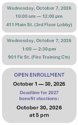 Calendar dates for Employee Benefits Fair