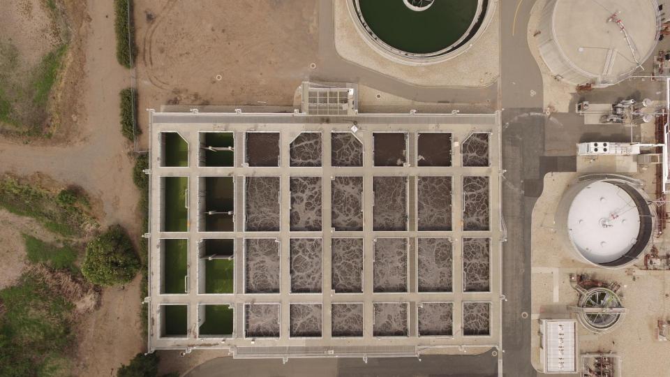 aerial photo of drying pools