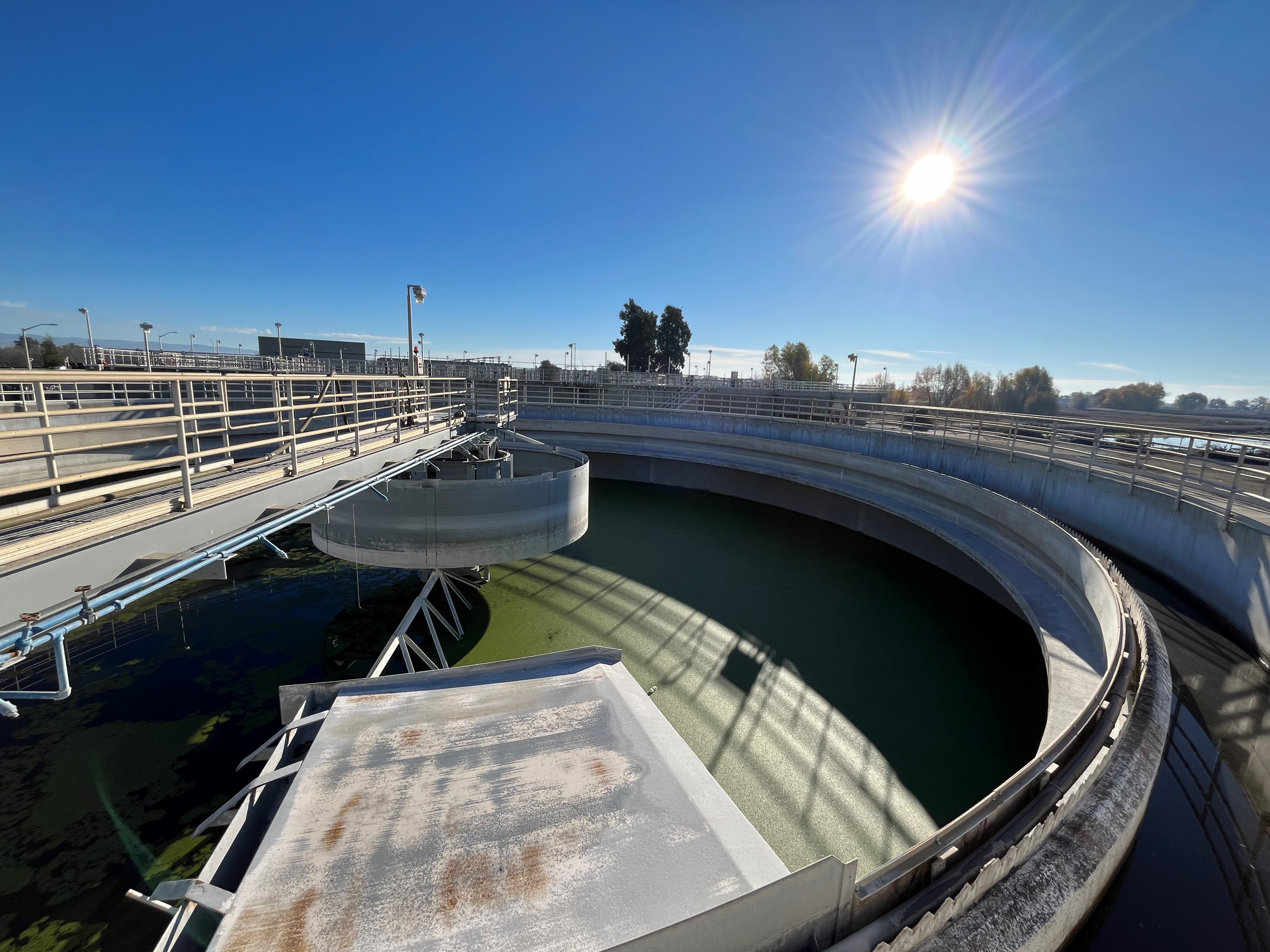 Photo of clarifier 1 at the wastewater control plant.