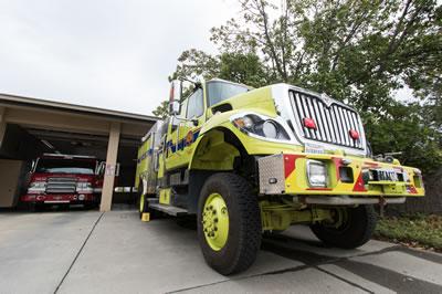 A fire engine at station #4