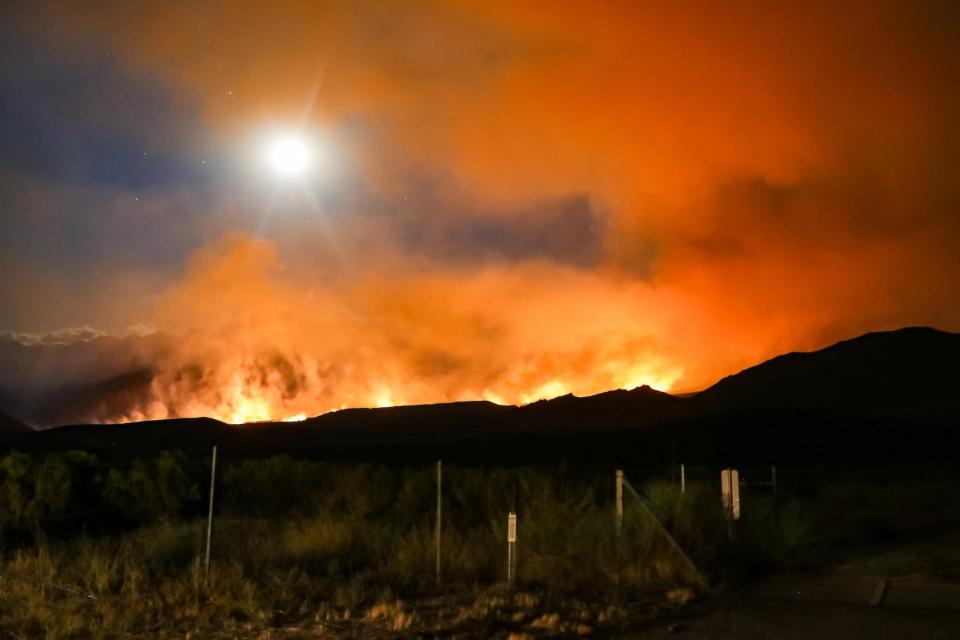 wildfire on hillside