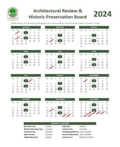 Architectural Review and Historic Preservation Board Meeting Calendar